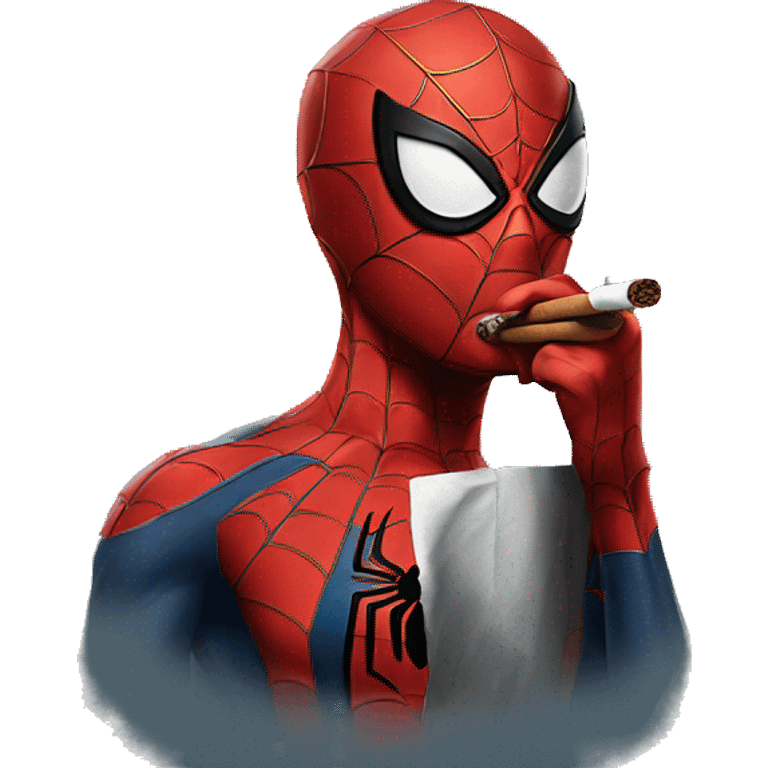 Spider man holding cigar  emoji