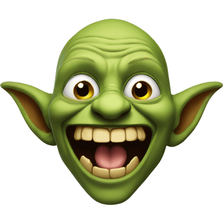 Goblin laughing mockingly emoji