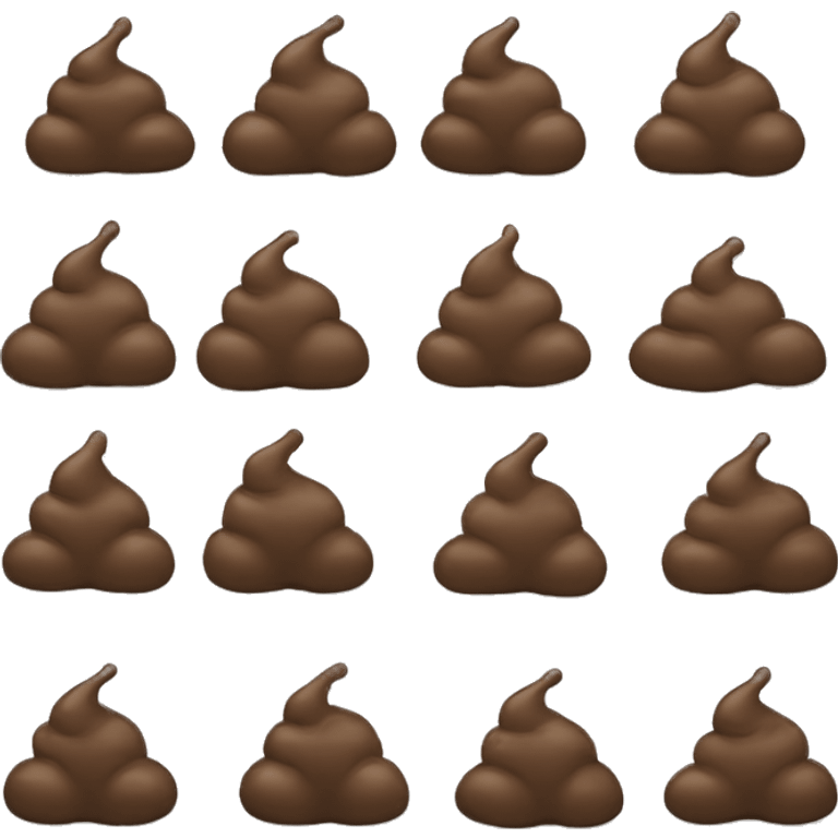 3 consecutively larger piles of poop. Like the poop emoji emoji