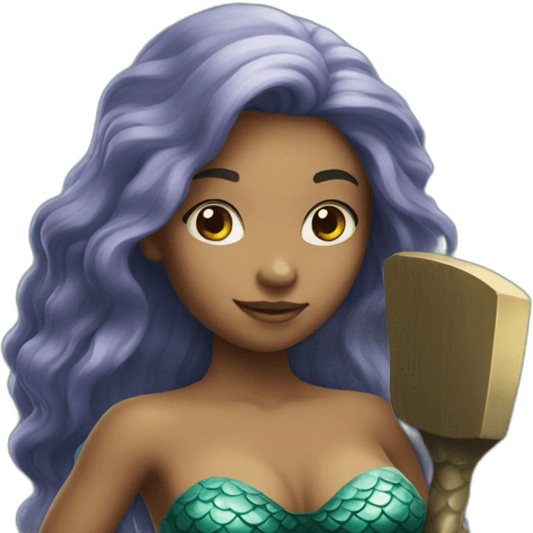 mermaid holding hammer emoji