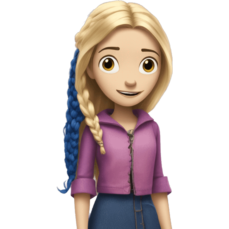 Coraline jones next to Rapunzel emoji