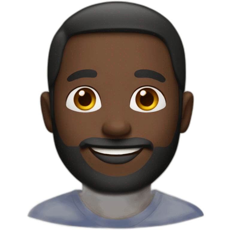 Bearded dark-skinned man looking happy emoji