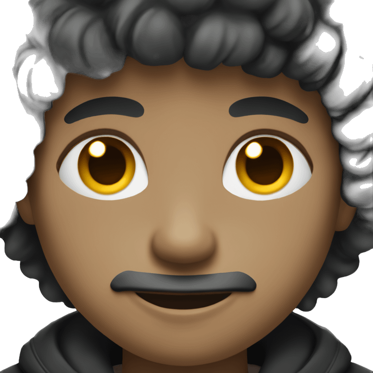 garçon noir avec un afro emoji