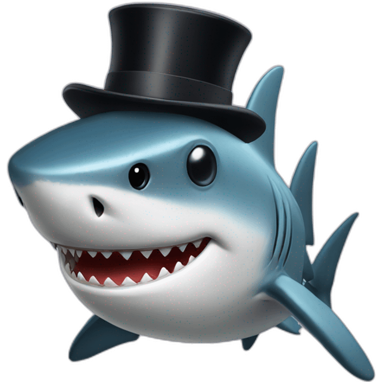 Shark with a top hat emoji