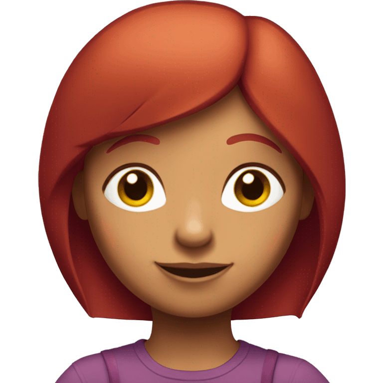 Dora with deep red colour hair emoji