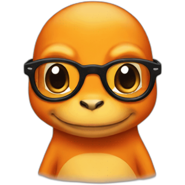 Charmander with black glasses emoji