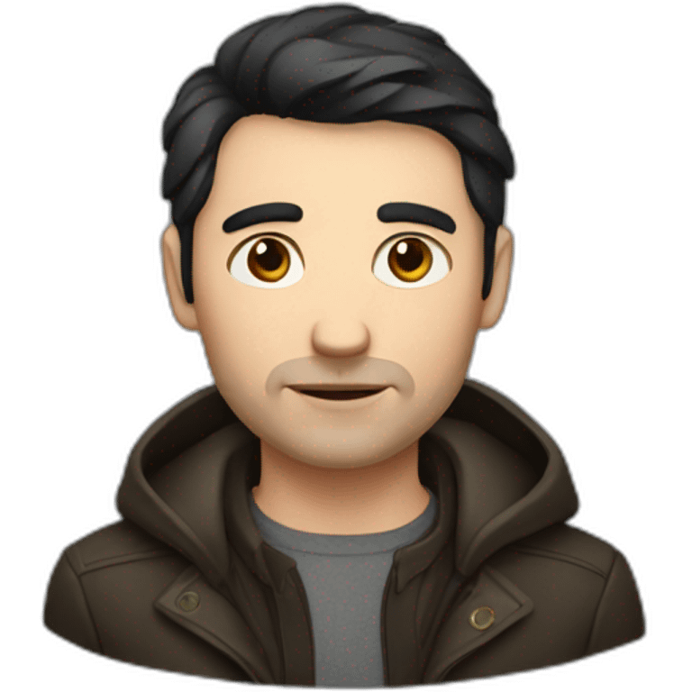 Russian man with dark hair emoji