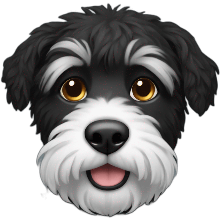 Black scruffy dog with white nose emoji