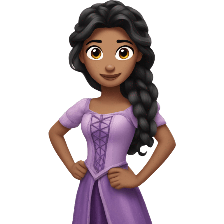 Disney Princess tangled with dark hair emoji