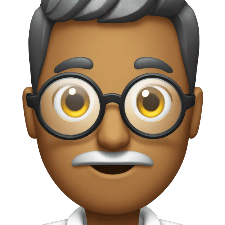 racially ambiguous scientist with a magnifying glass emoji