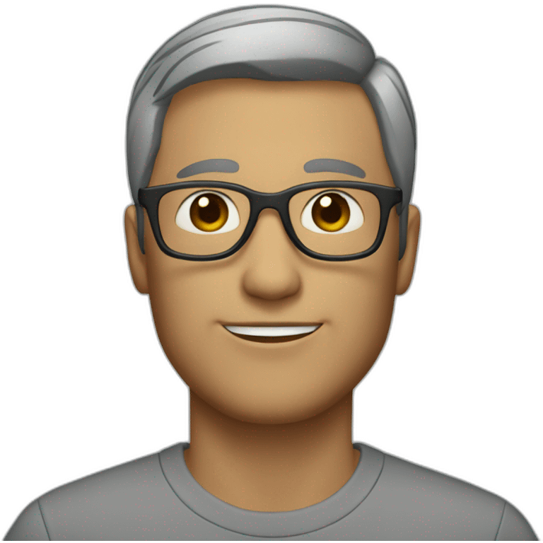 man with short brown/gray hair and sungulasses emoji