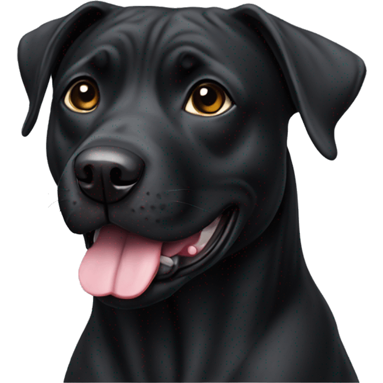 Realistic black staffy/labrador dog emoji