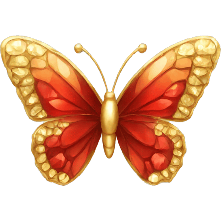 Gold and red crystal butterfly emoji