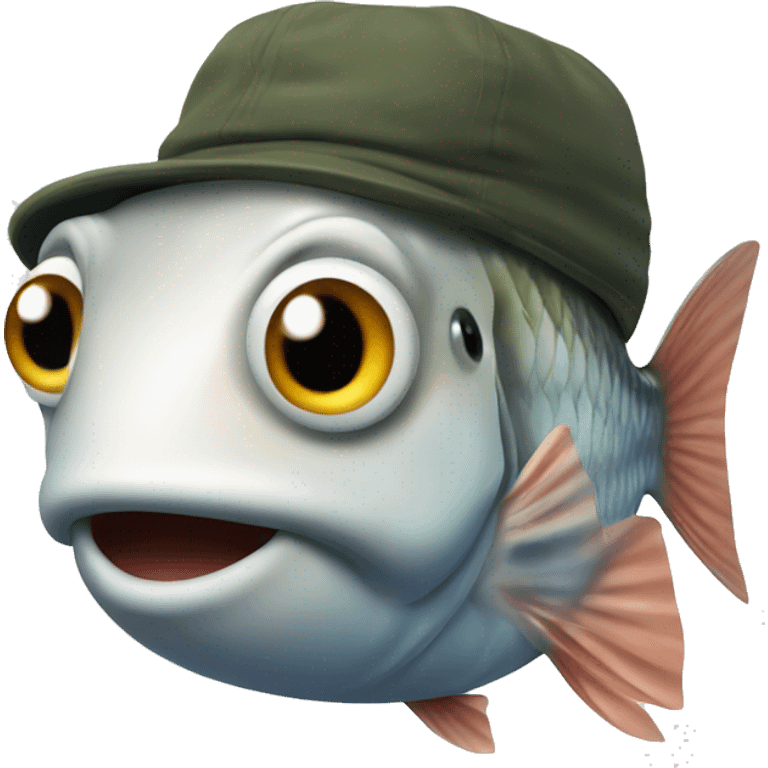 A fish wearing cap emoji