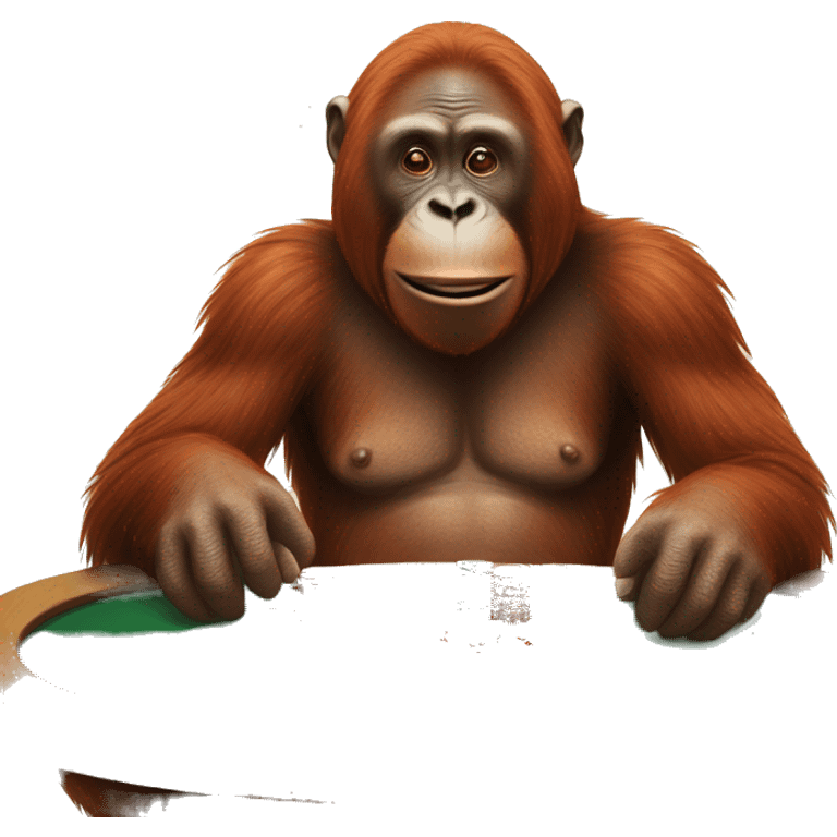 Orangutan playing poker emoji