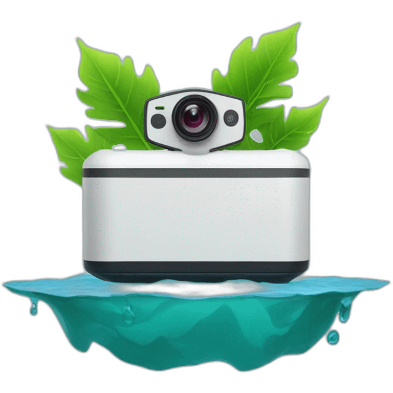 small-leaf-floating-on-water-block-and-security-ptz-camera-behind emoji