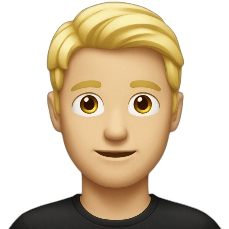 blond guy in black t-shirt emoji