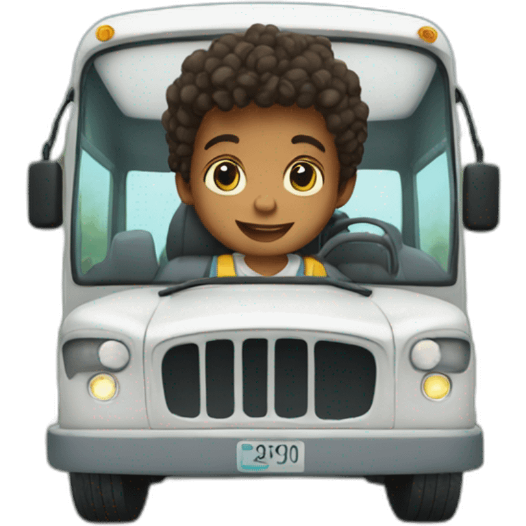 kid driving a bus emoji