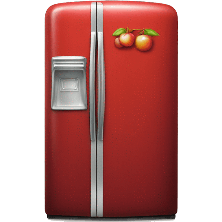 Realistic cherry red vintage fridge  emoji