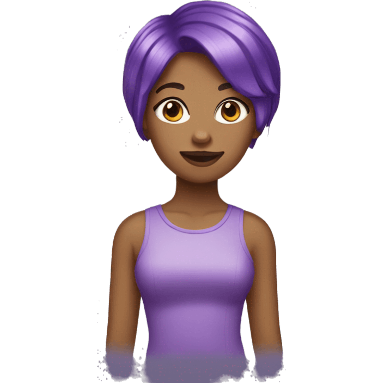 girl with purple pixie cut emoji