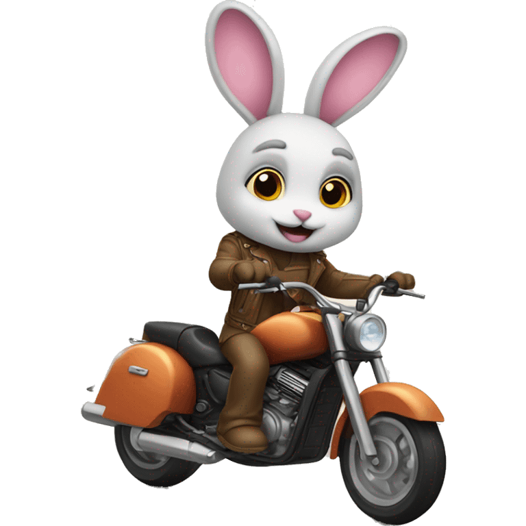 bunny on a motorcycle emoji