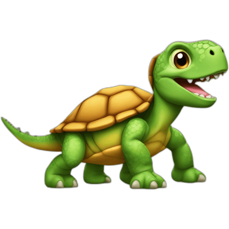 Tortue sur dinosaure emoji