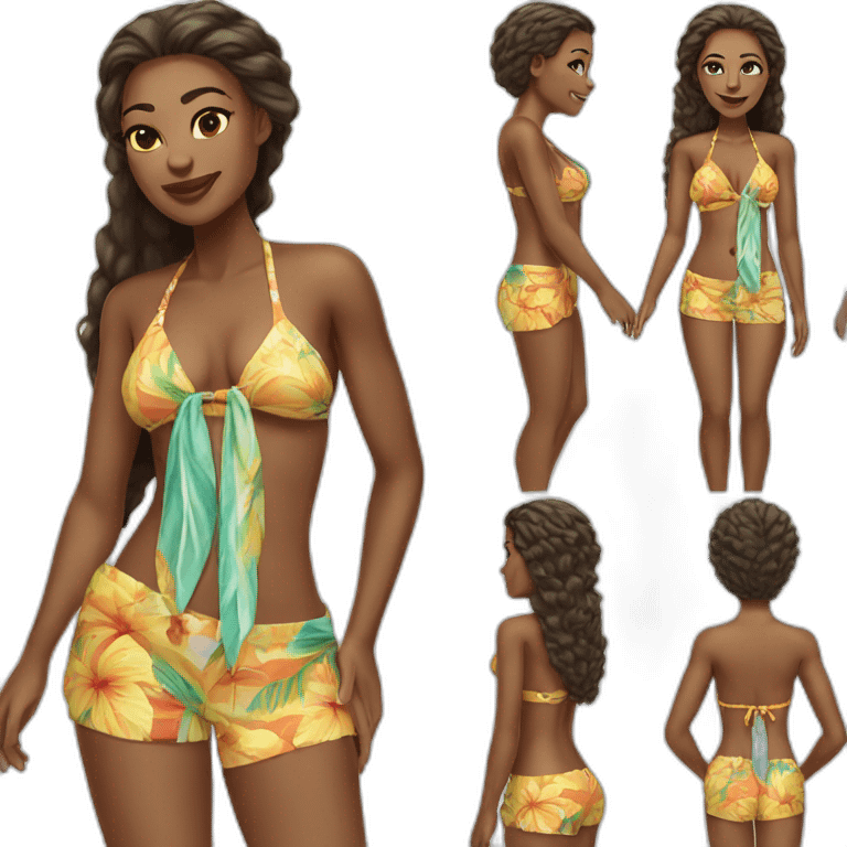 fair complexion African business manager in beach wear emoji