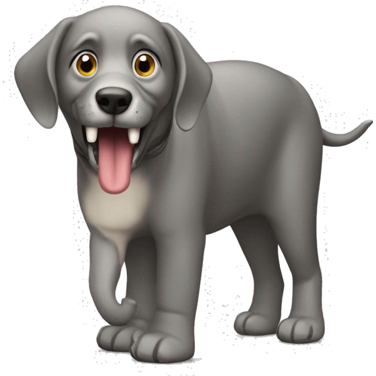 Um perro con trompa de elefante emoji