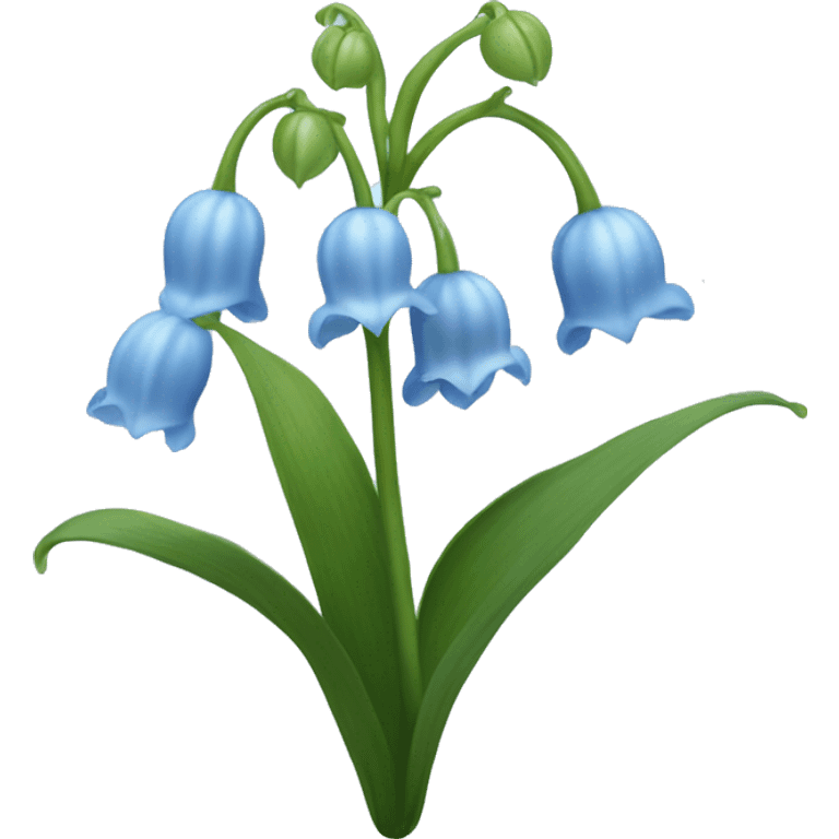 Pastel blue lily of the valley emoji