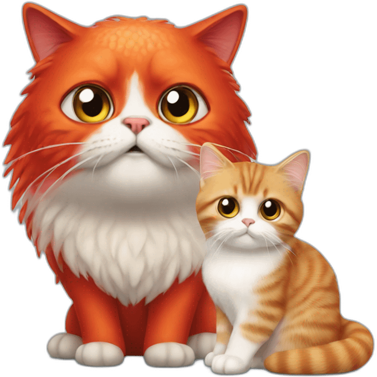 red fish vs persian cat emoji