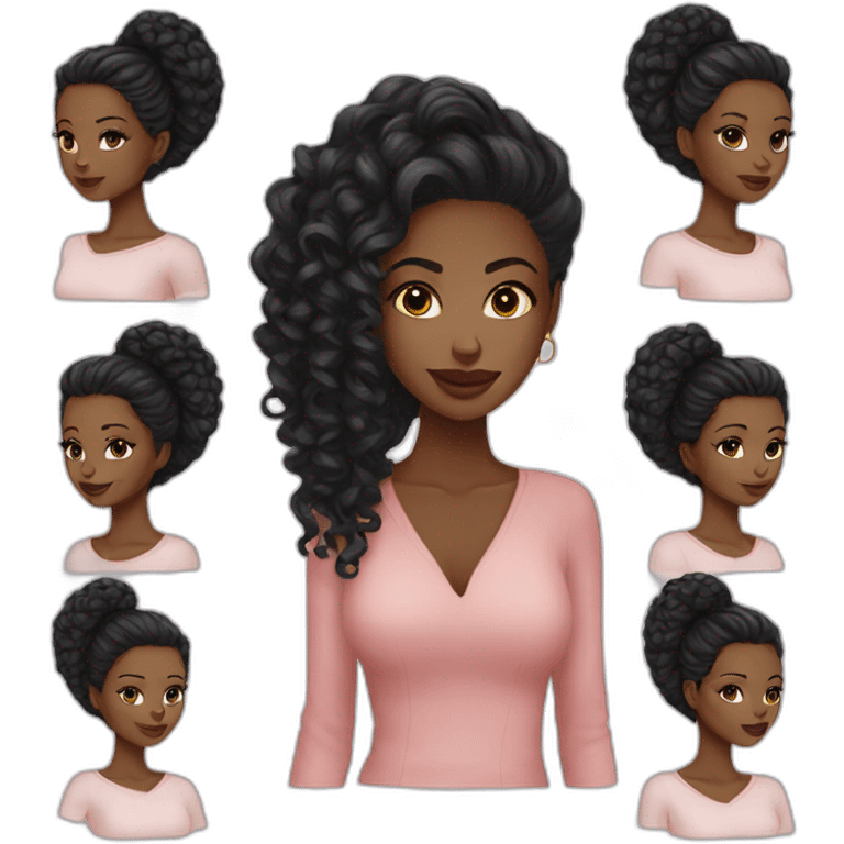 Beautiful Black women fashion emoji