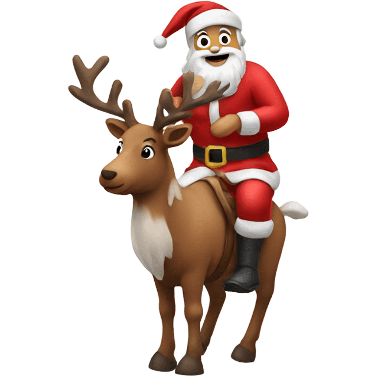 santa riding a reindeer  emoji