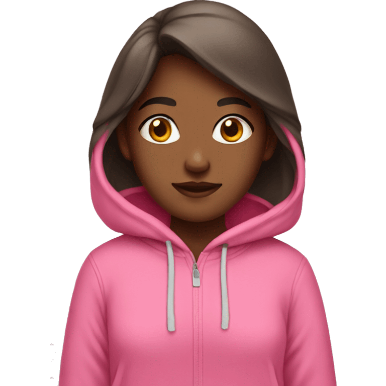 Girl with pink hoodies emoji