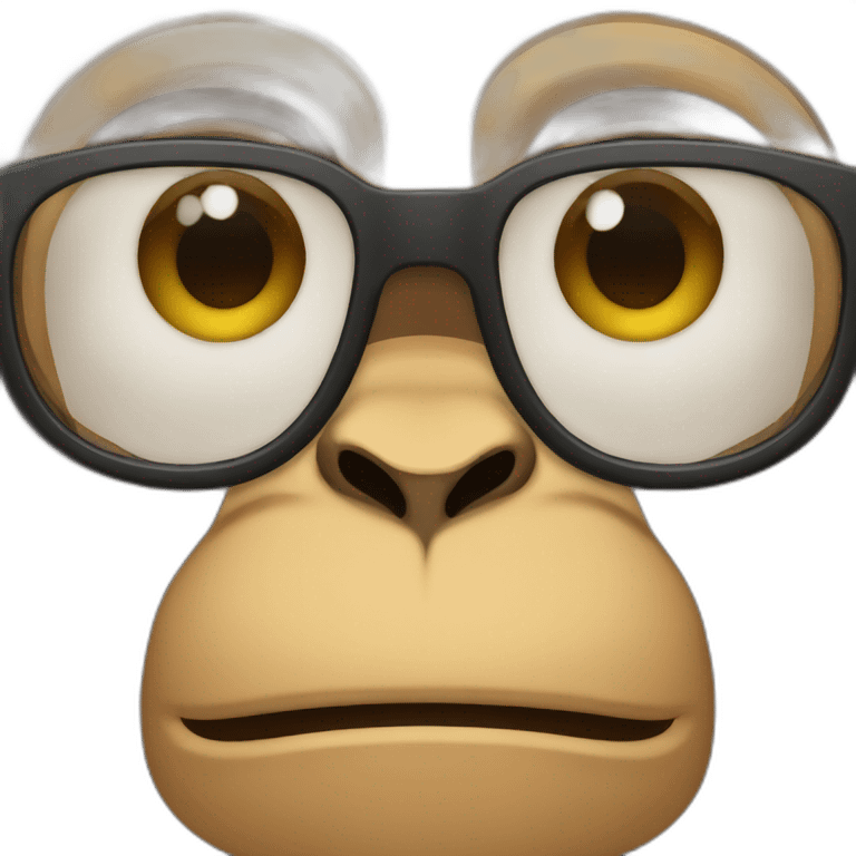 Crying monkey with glasses emoji