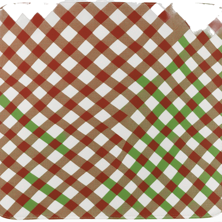 Realistic green,red,and white plaid flat place mat. emoji