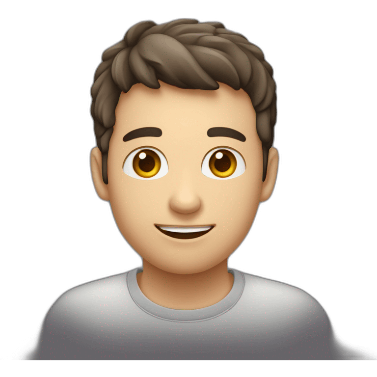 Jovem sorrindo com coração nos olhos emoji