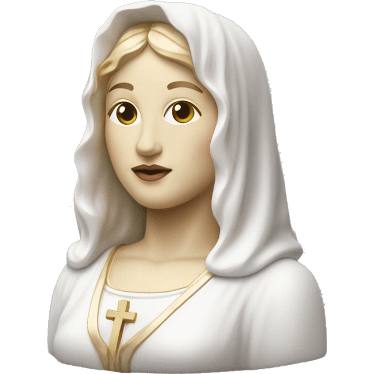 White and light pink Madonna statue emoji