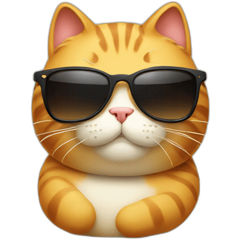 fat cat with sunglass emoji