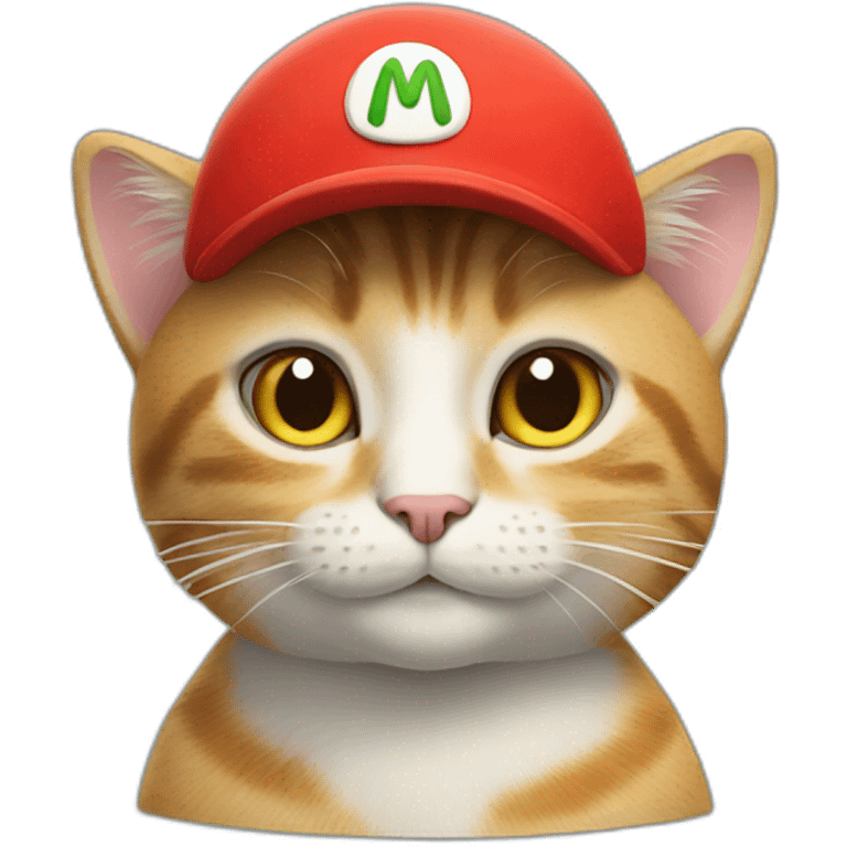 a cat with mario hat emoji