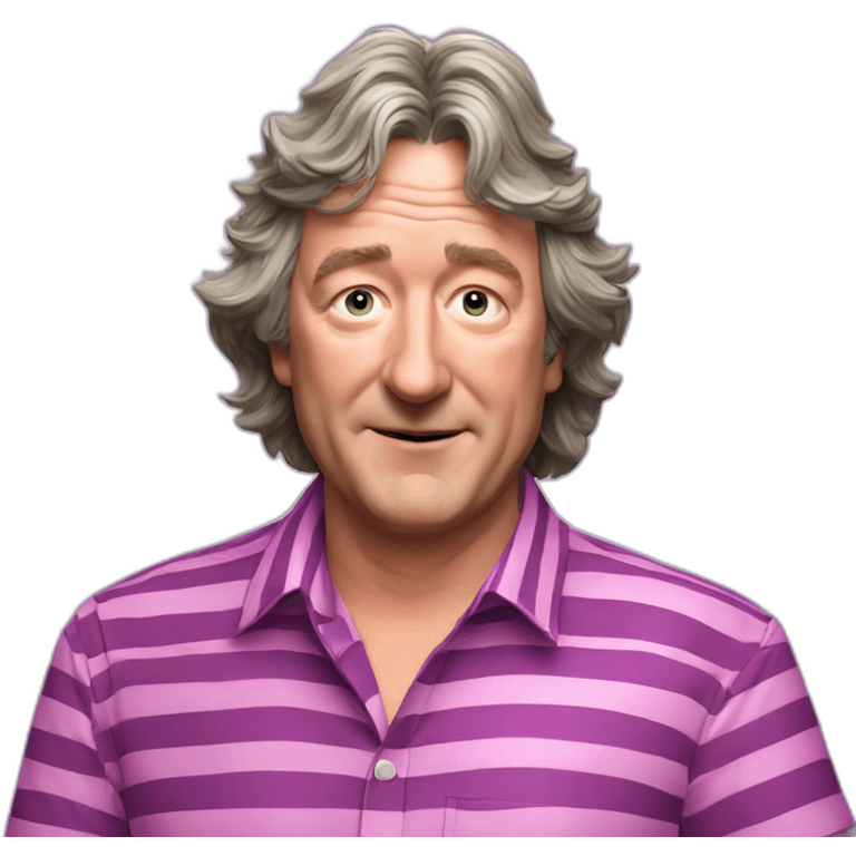 james may in pink and purple horizontal striped ruby shirt emoji