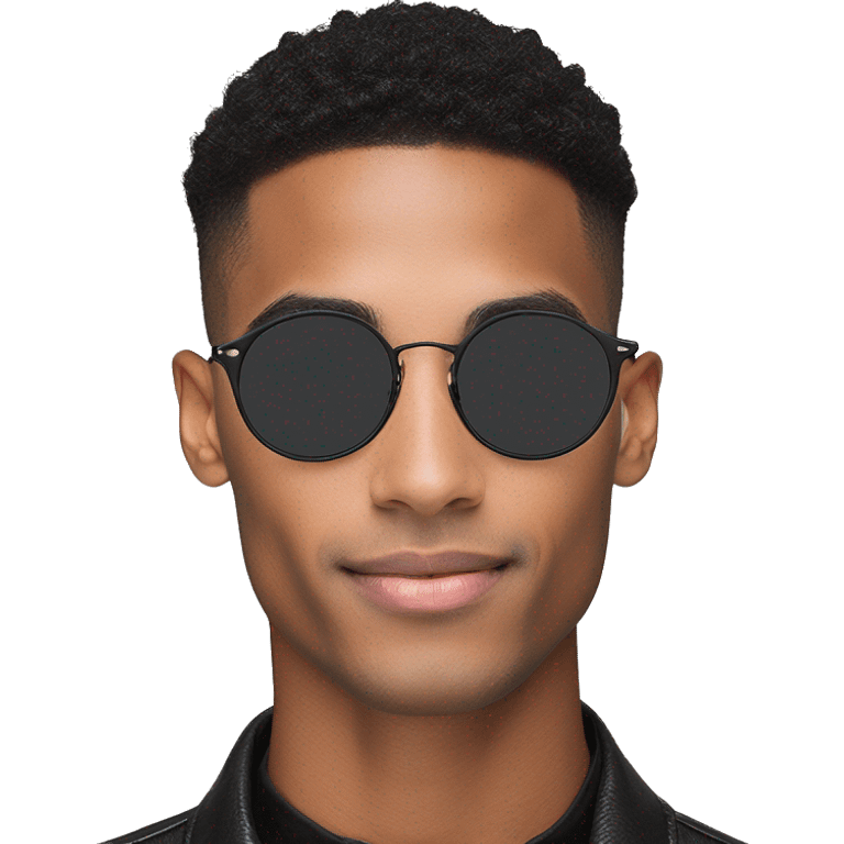  black  ray ban round metal sunglasses  withfront view  emoji