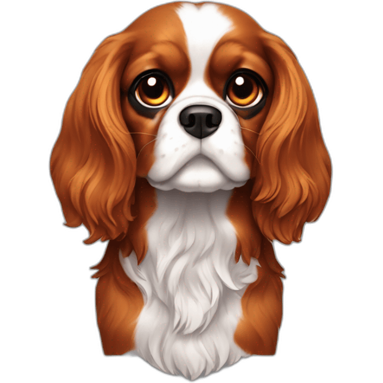 Cavalier King charles noir et feu emoji