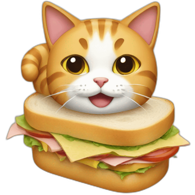 Cat as a sandwich emoji