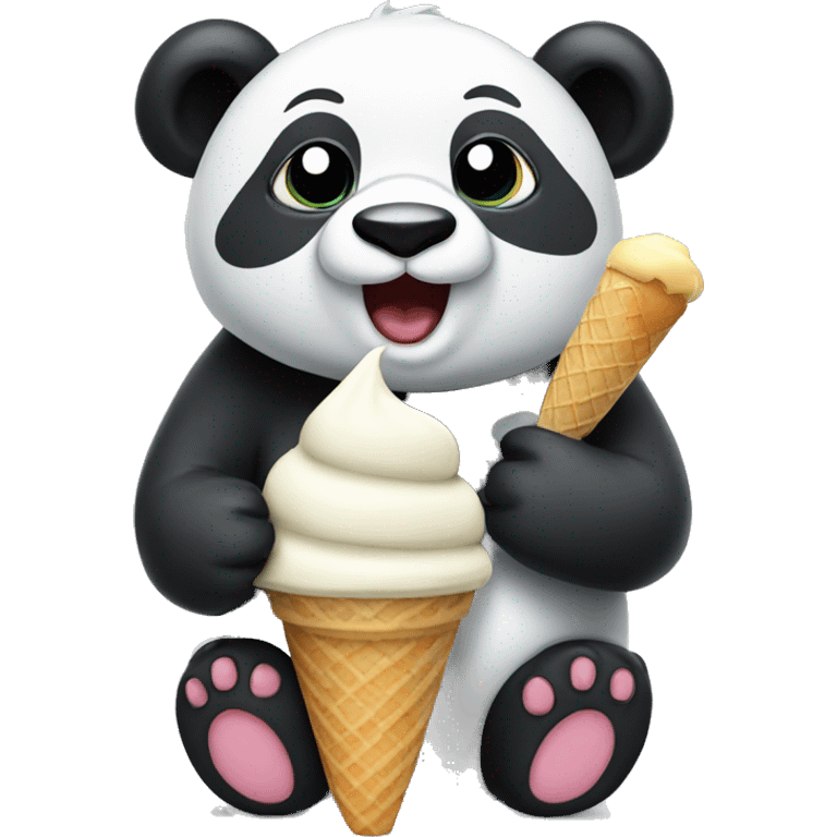 Panda eating ice cream emoji