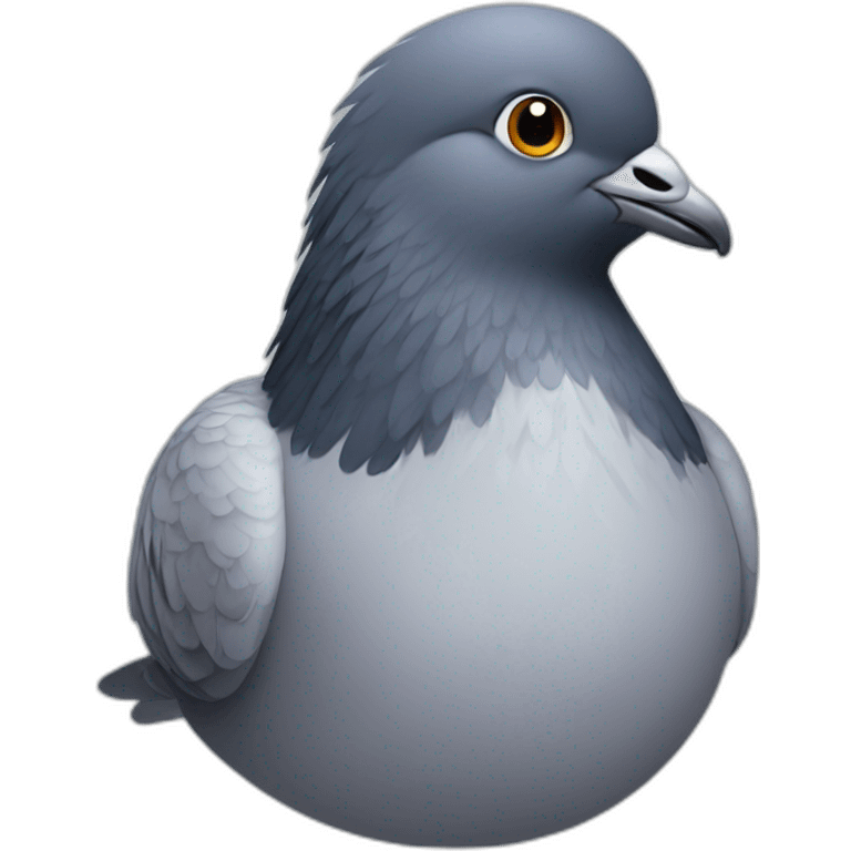 pigeon with a lot of hairs on cheast emoji