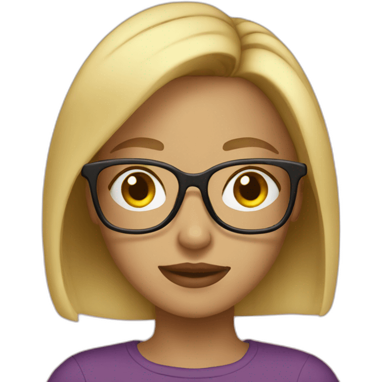 Blonde girl glasses emoji