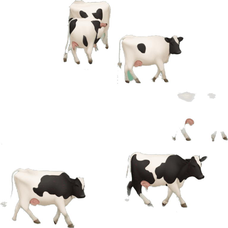 Cows walking in peonies emoji