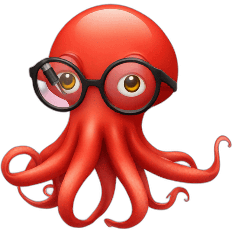 red human-squid with glasses and e-cigarette emoji