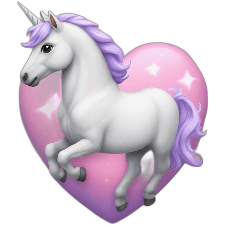 licorne sur coeur emoji