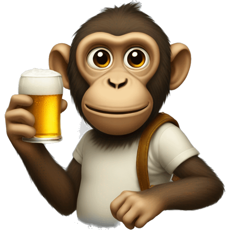 Monkey with cigarette and a beer emoji